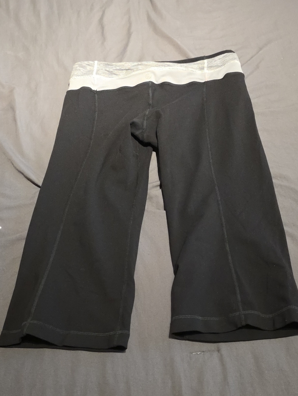 Lululemon Reversible Black Capris with Gray Waistband